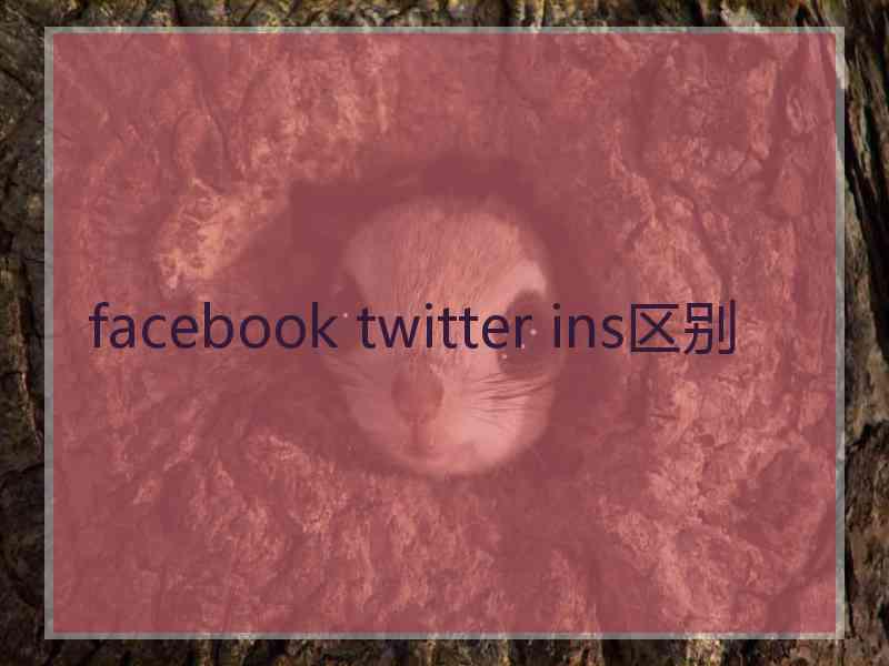 facebook twitter ins区别