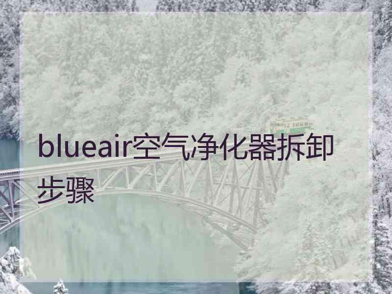 blueair空气净化器拆卸步骤