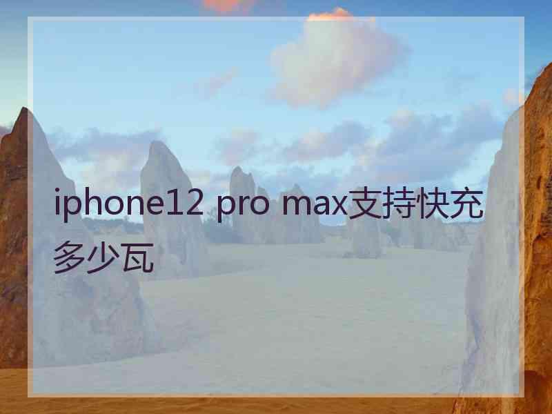 iphone12 pro max支持快充多少瓦