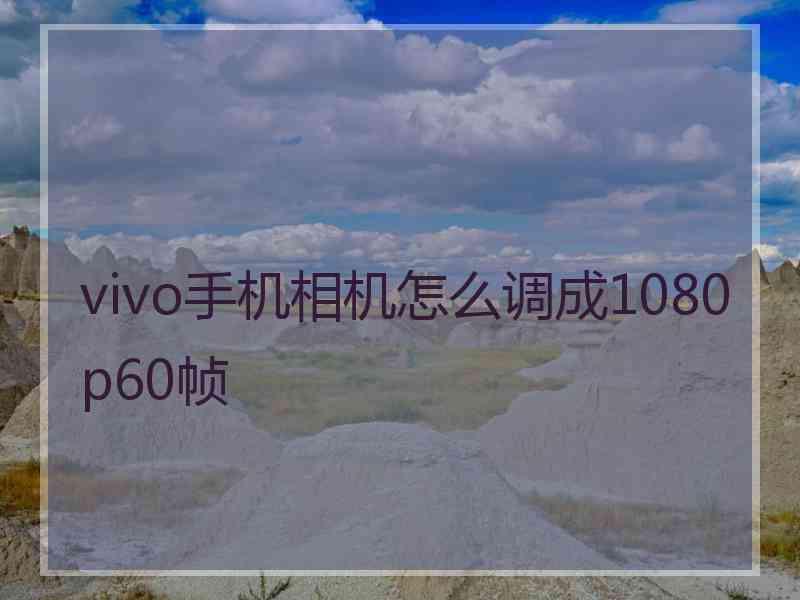 vivo手机相机怎么调成1080p60帧