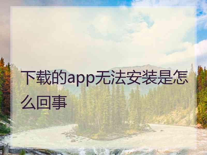 下载的app无法安装是怎么回事