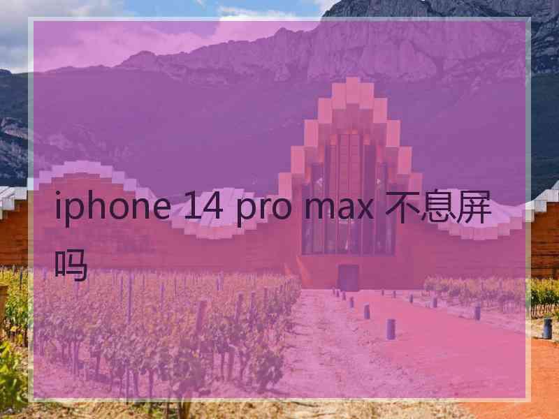 iphone 14 pro max 不息屏吗