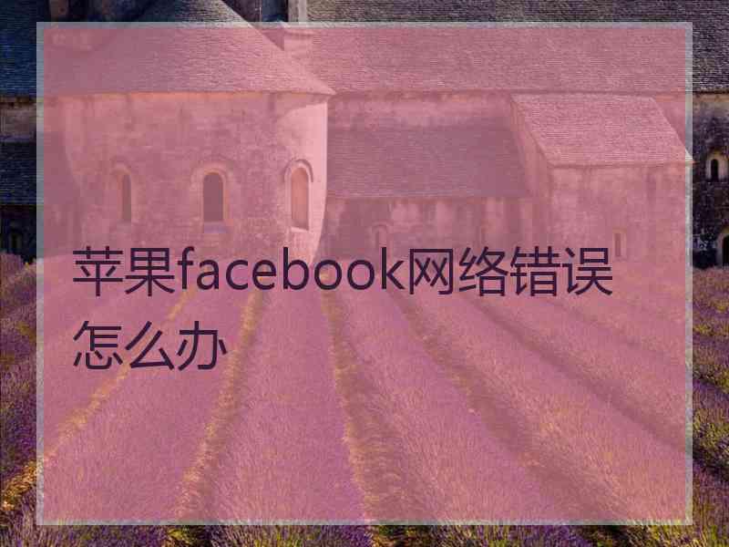 苹果facebook网络错误怎么办