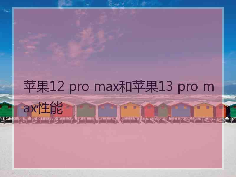 苹果12 pro max和苹果13 pro max性能