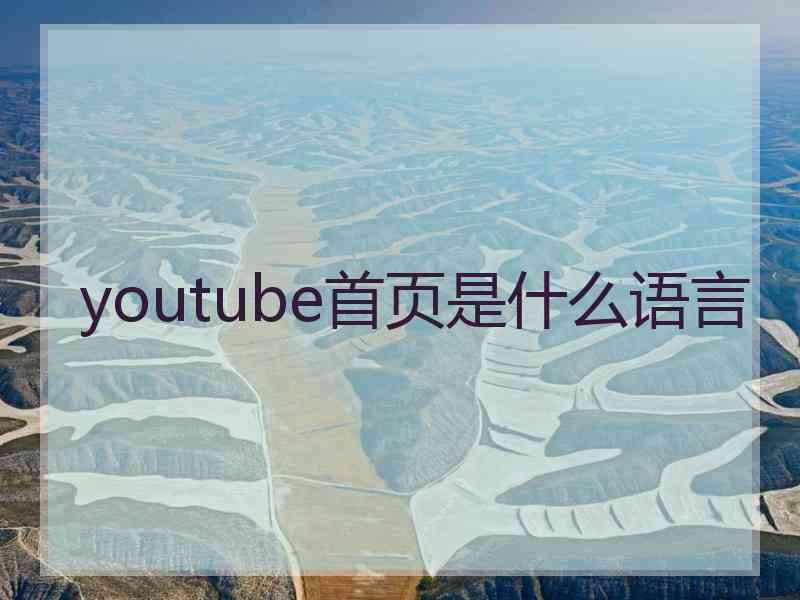 youtube首页是什么语言