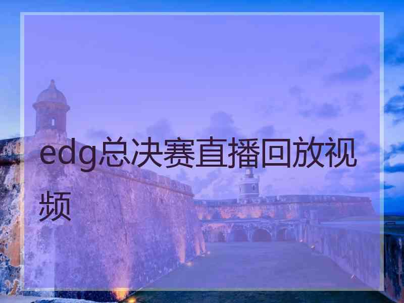 edg总决赛直播回放视频