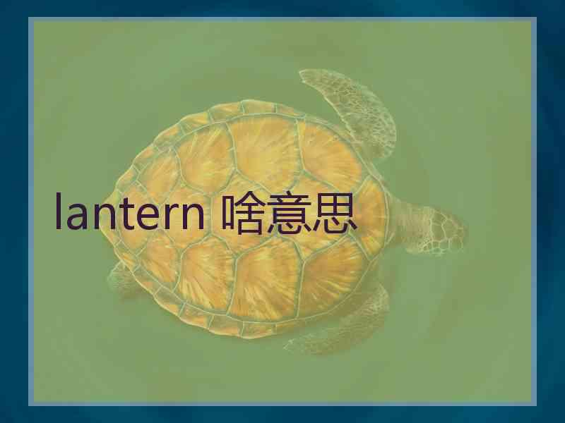 lantern 啥意思