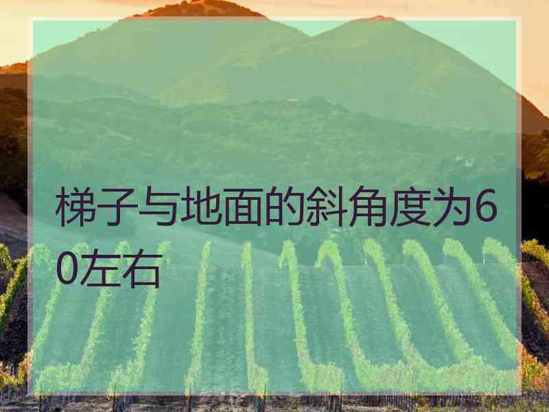 梯子与地面的斜角度为60左右