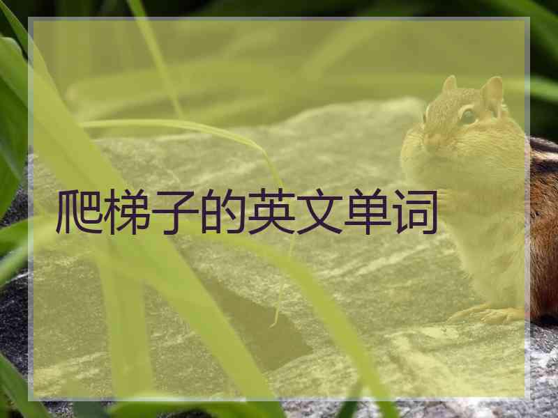 爬梯子的英文单词