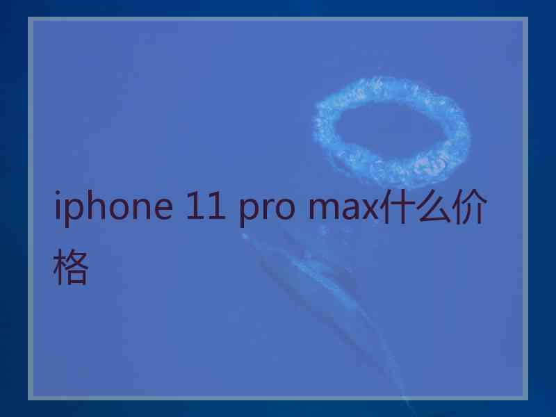 iphone 11 pro max什么价格