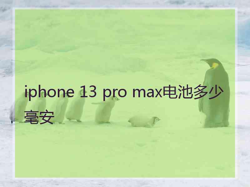 iphone 13 pro max电池多少毫安