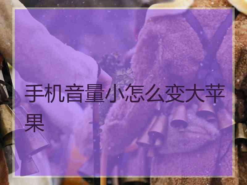 手机音量小怎么变大苹果