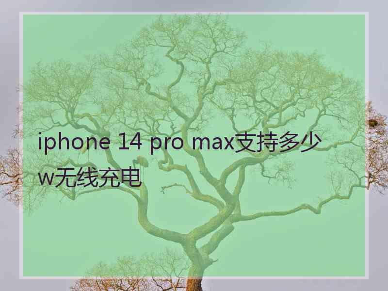 iphone 14 pro max支持多少w无线充电