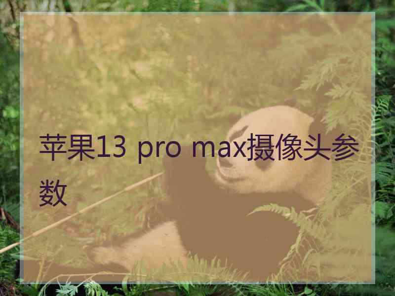 苹果13 pro max摄像头参数