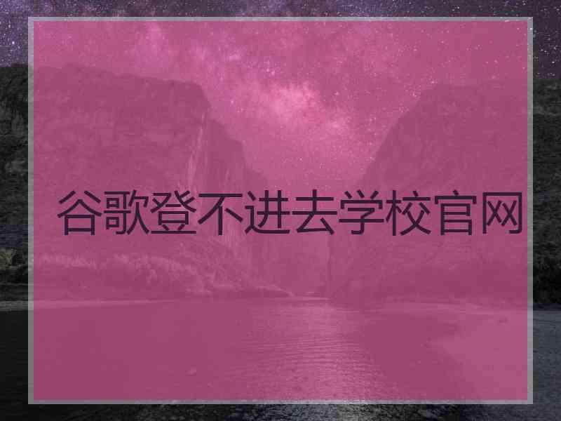 谷歌登不进去学校官网