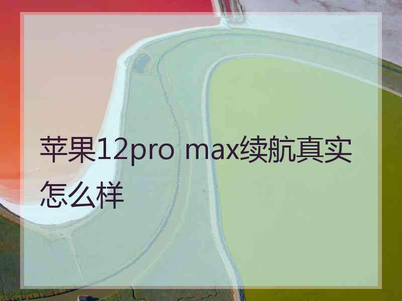 苹果12pro max续航真实怎么样