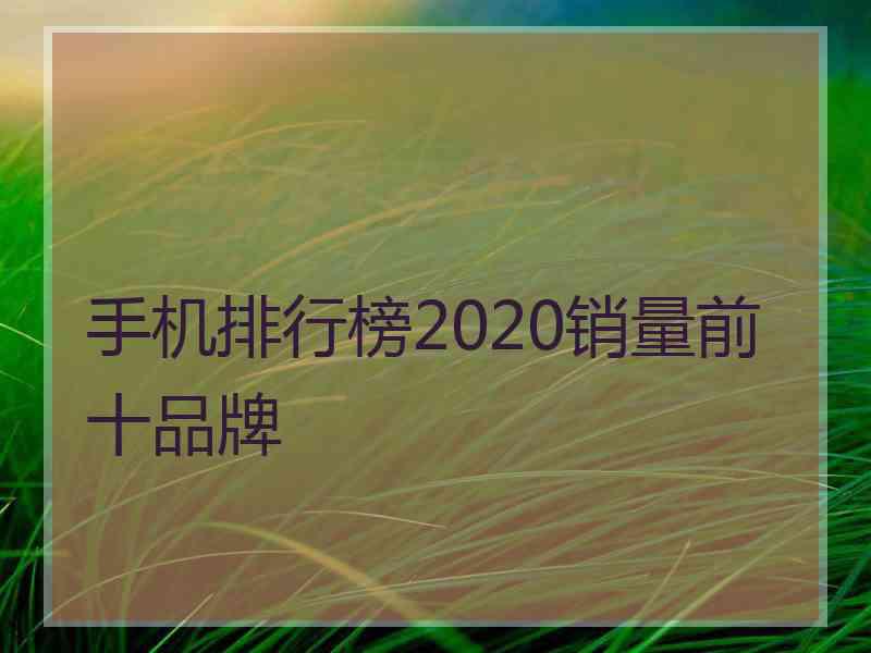 手机排行榜2020销量前十品牌