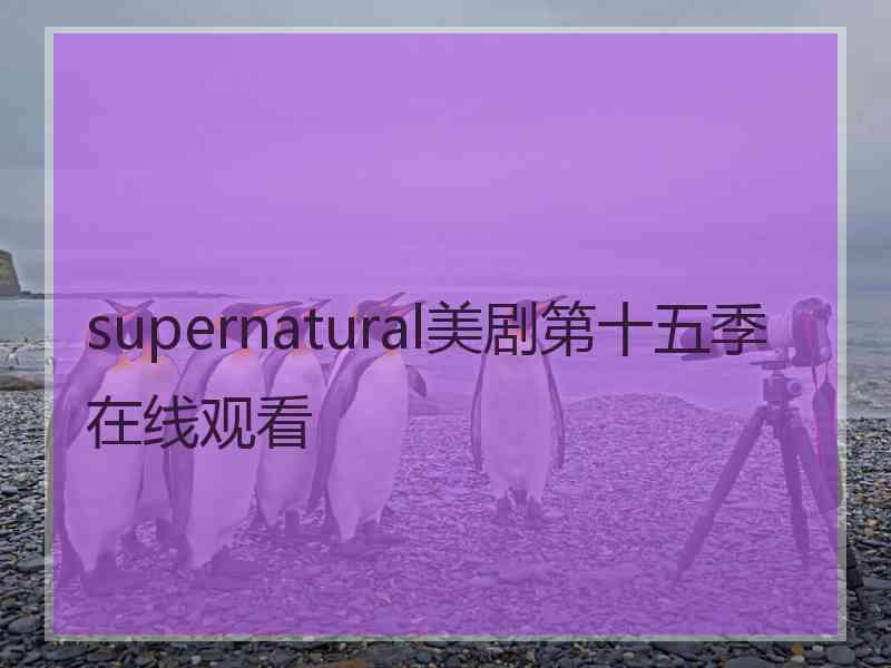 supernatural美剧第十五季在线观看