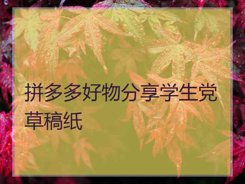 拼多多好物分享学生党草稿纸