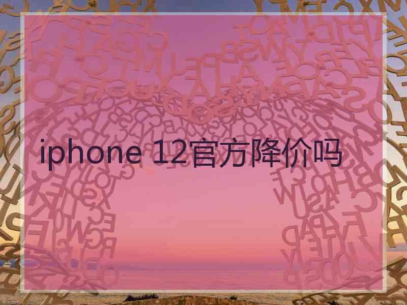 iphone 12官方降价吗