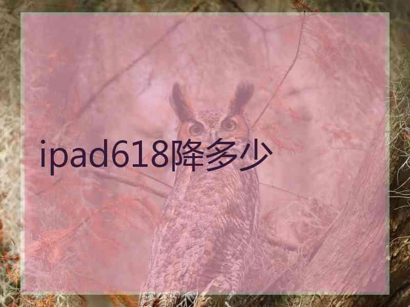 ipad618降多少