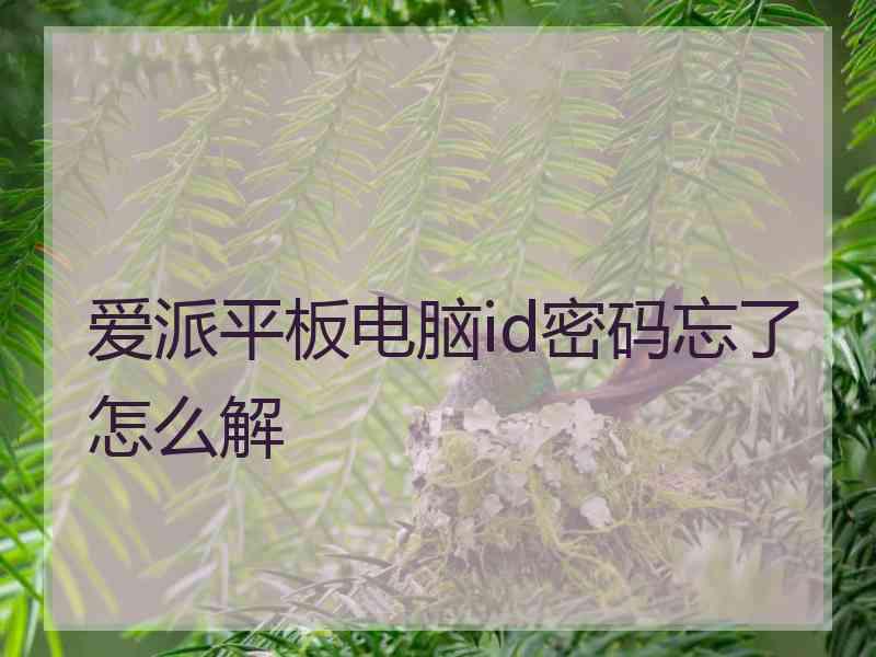 爱派平板电脑id密码忘了怎么解