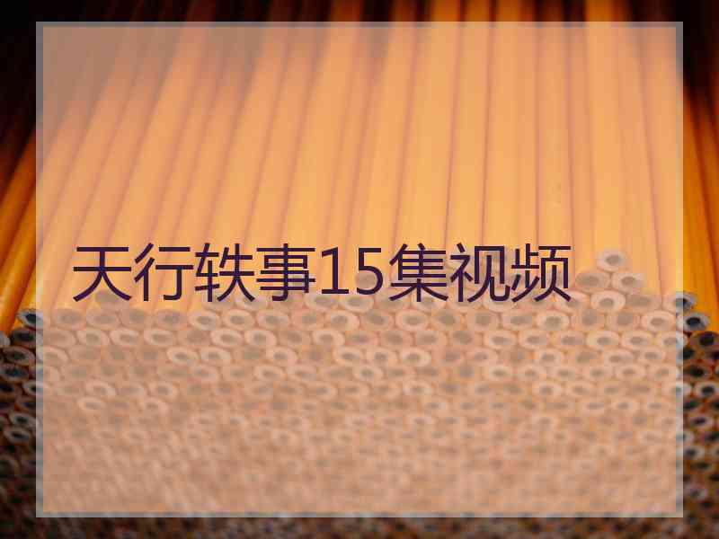 天行轶事15集视频