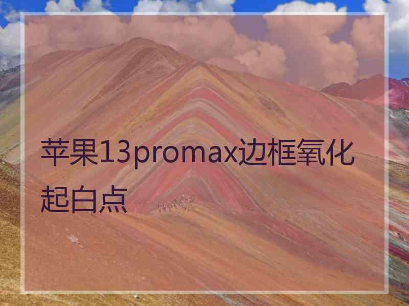 苹果13promax边框氧化起白点