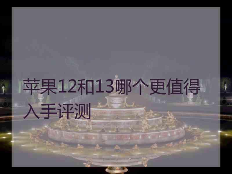 苹果12和13哪个更值得入手评测