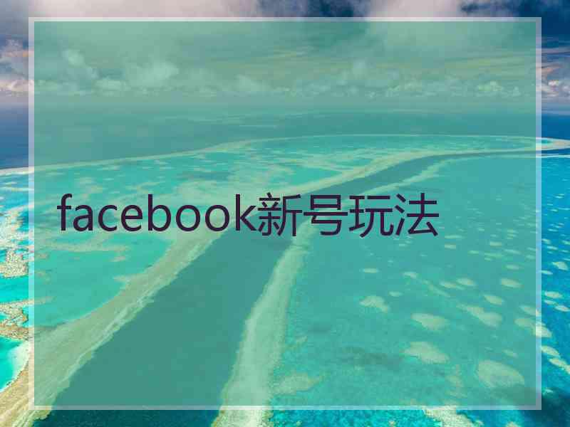 facebook新号玩法