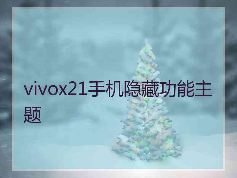 vivox21手机隐藏功能主题