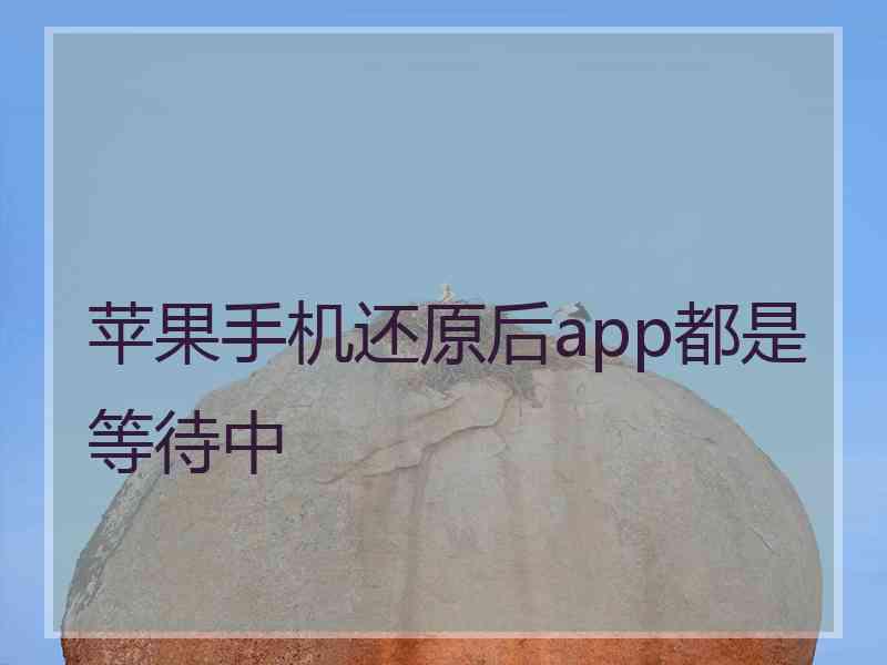 苹果手机还原后app都是等待中