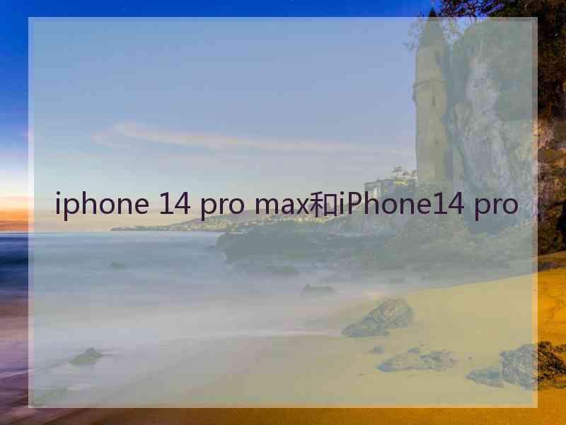 iphone 14 pro max和iPhone14 pro