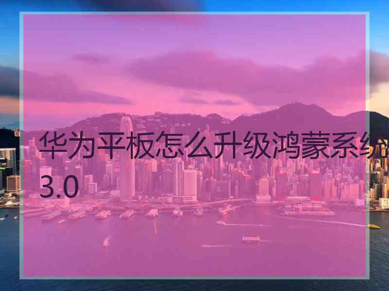 华为平板怎么升级鸿蒙系统3.0