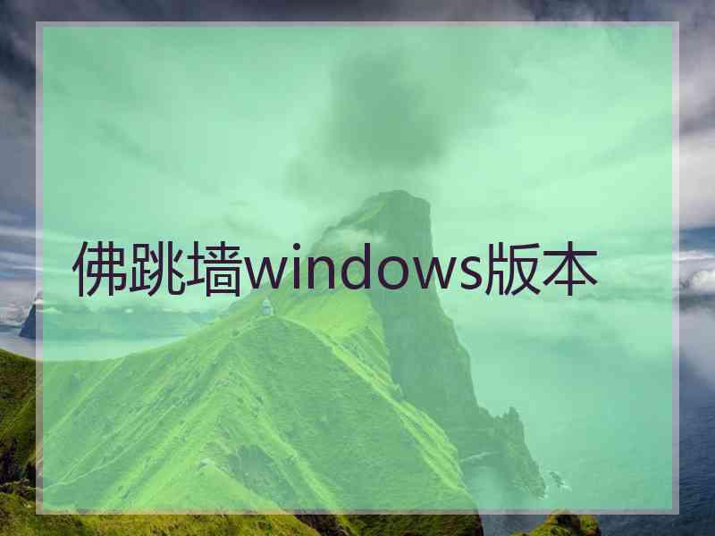 佛跳墙windows版本