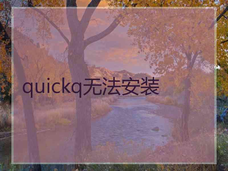 quickq无法安装