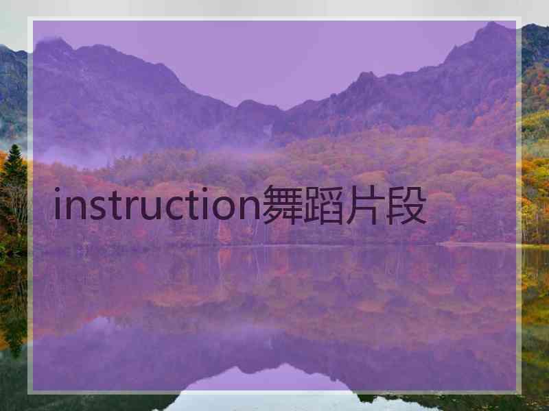 instruction舞蹈片段