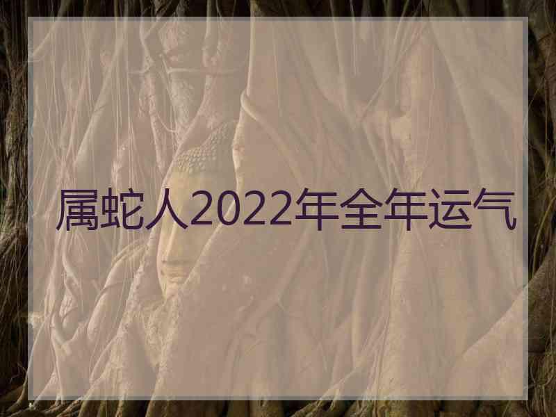 属蛇人2022年全年运气