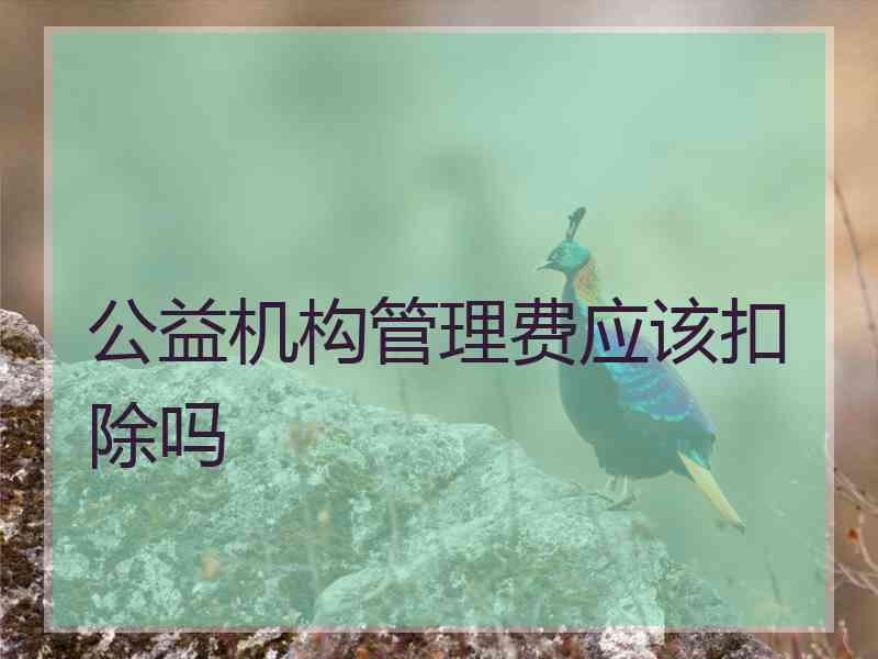 公益机构管理费应该扣除吗