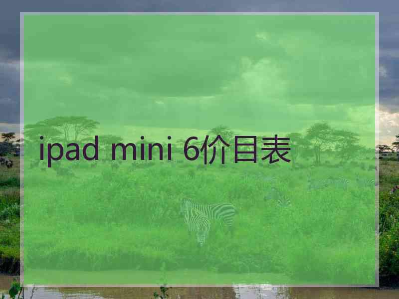 ipad mini 6价目表