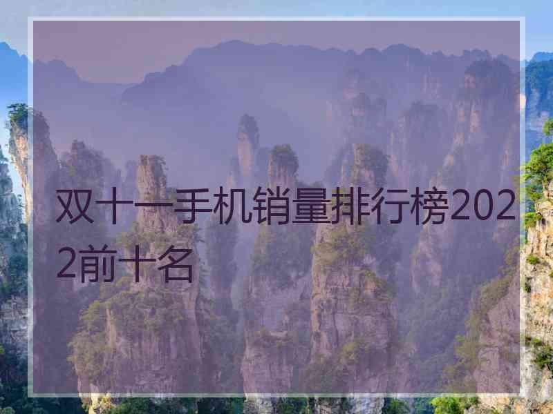 双十一手机销量排行榜2022前十名