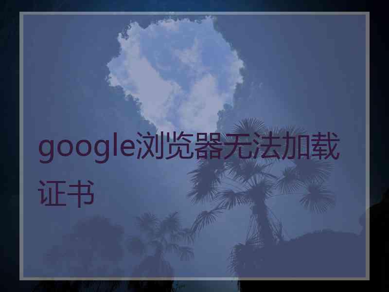 google浏览器无法加载证书