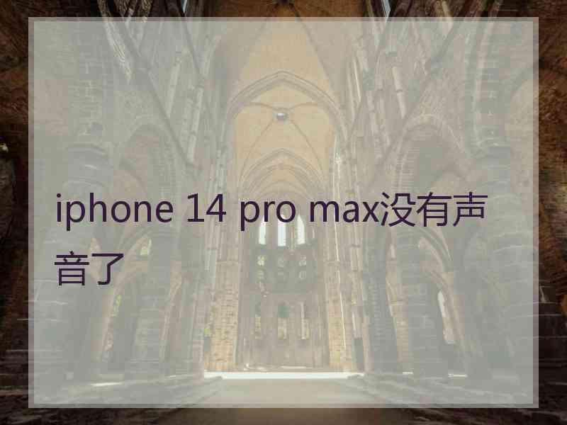 iphone 14 pro max没有声音了