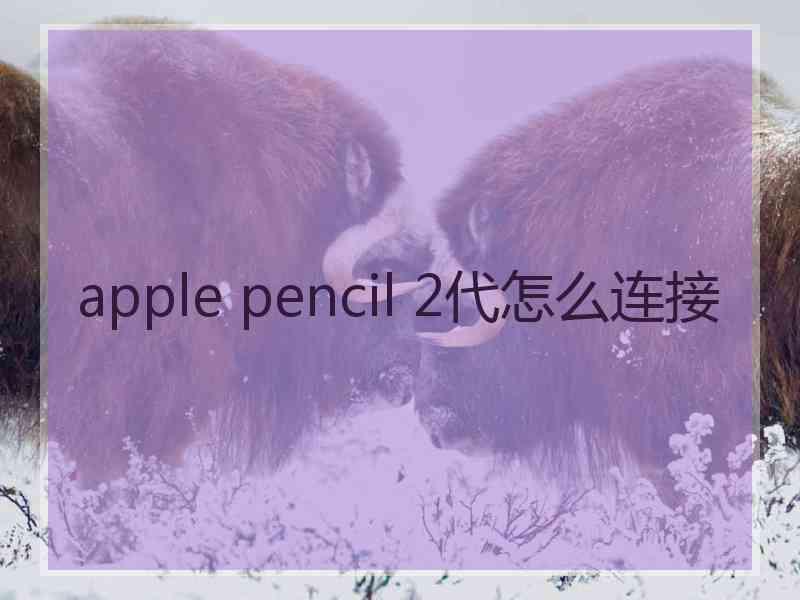 apple pencil 2代怎么连接