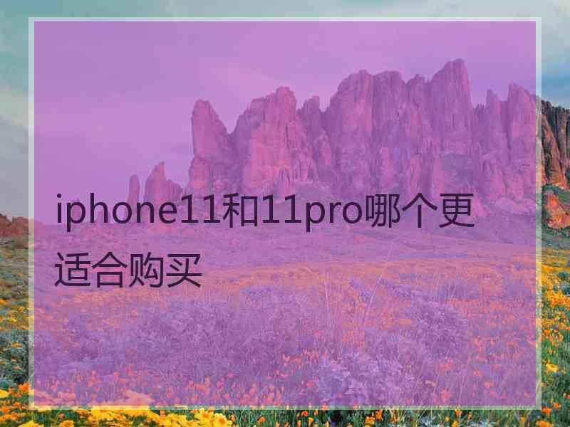 iphone11和11pro哪个更适合购买