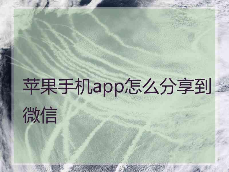 苹果手机app怎么分享到微信