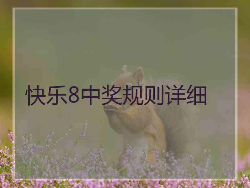 快乐8中奖规则详细