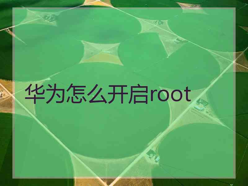 华为怎么开启root