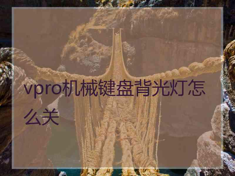 vpro机械键盘背光灯怎么关