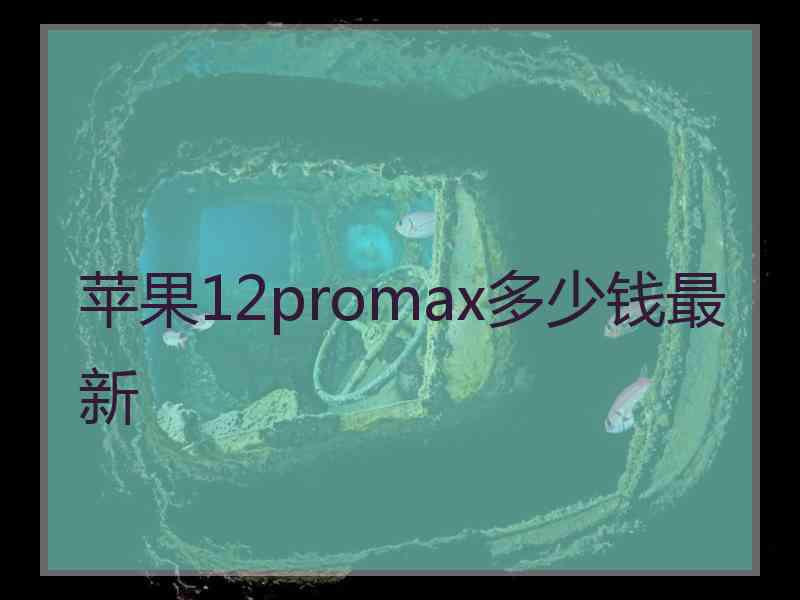 苹果12promax多少钱最新